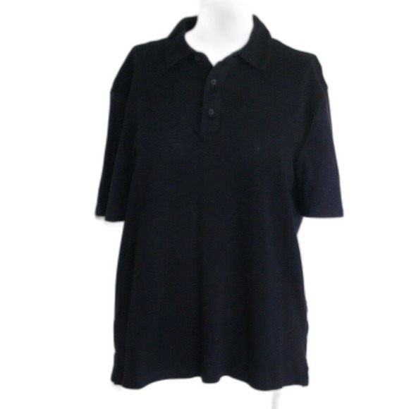 VINCE Polo Shirt, L, Slub, Navy Blue, Short sleeves, Collared, 3 buttons - Picture 7 of 10